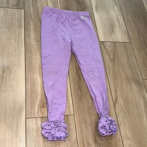 EUC Madison Grace Children’s Boutique Girls Size 8 Ruffle Leggings Purple